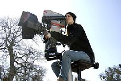 Kris on a camera crane